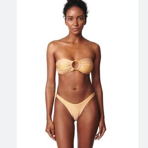 Sea salt azure bikini bottoms in yellow Gold swim size small
